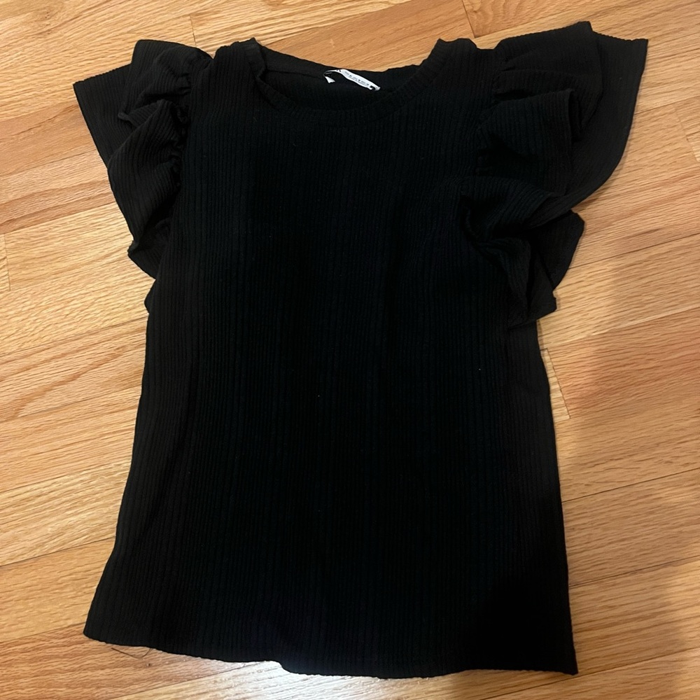 Zara black ruffle top
